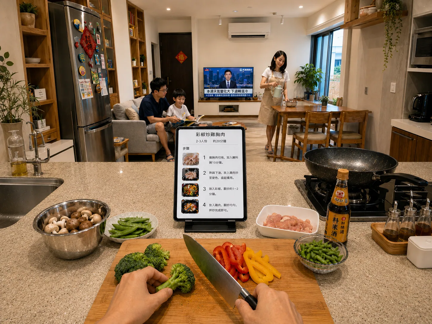 Kitchen prep scene image