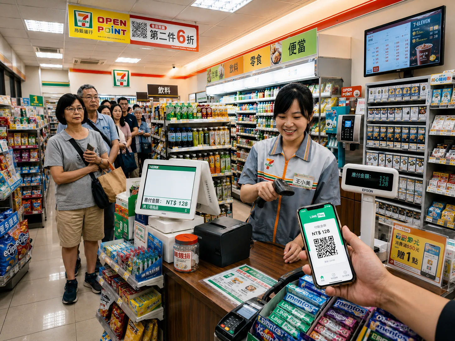 Convenience checkout scene image