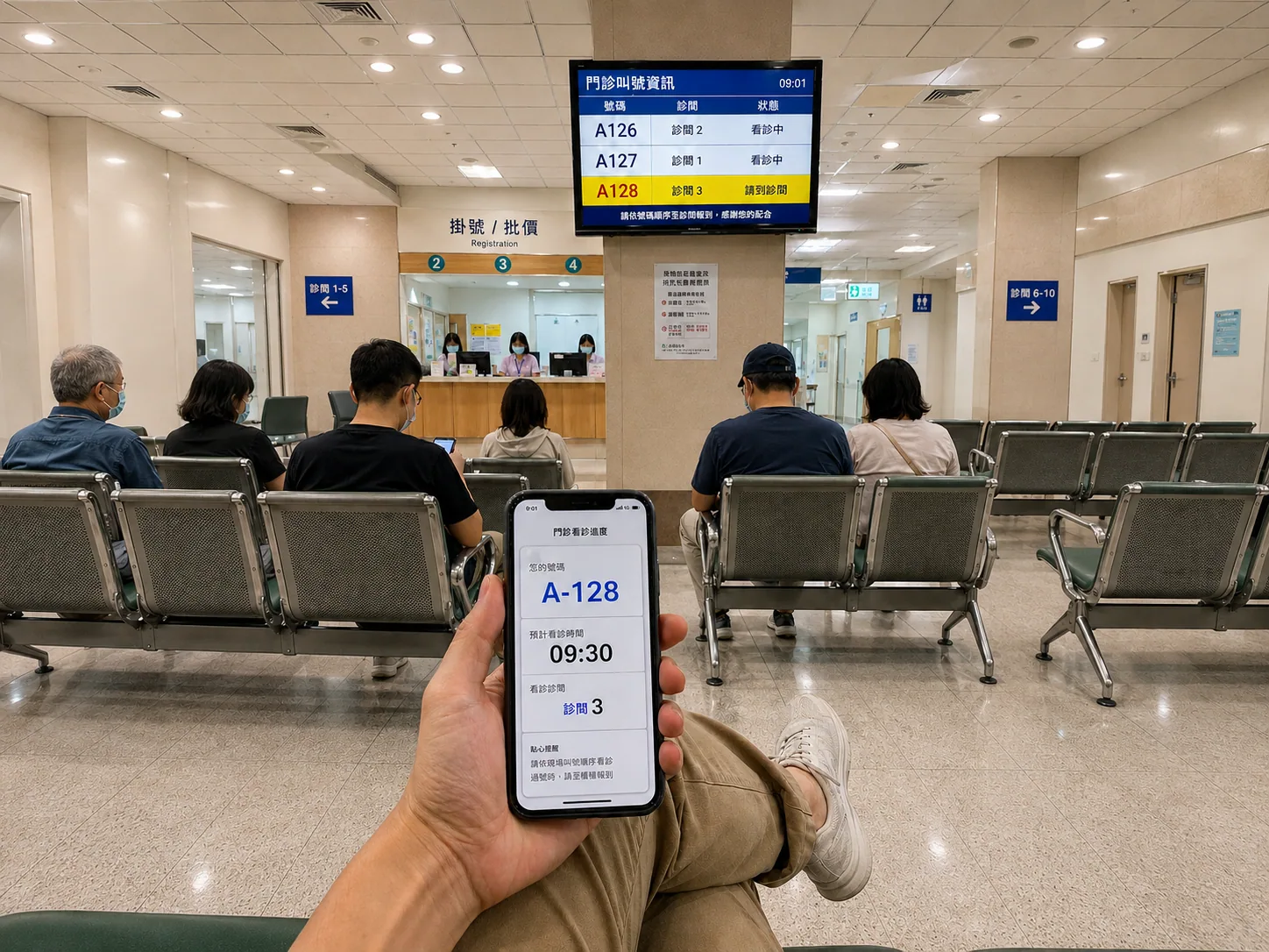 Clinic waiting scene image