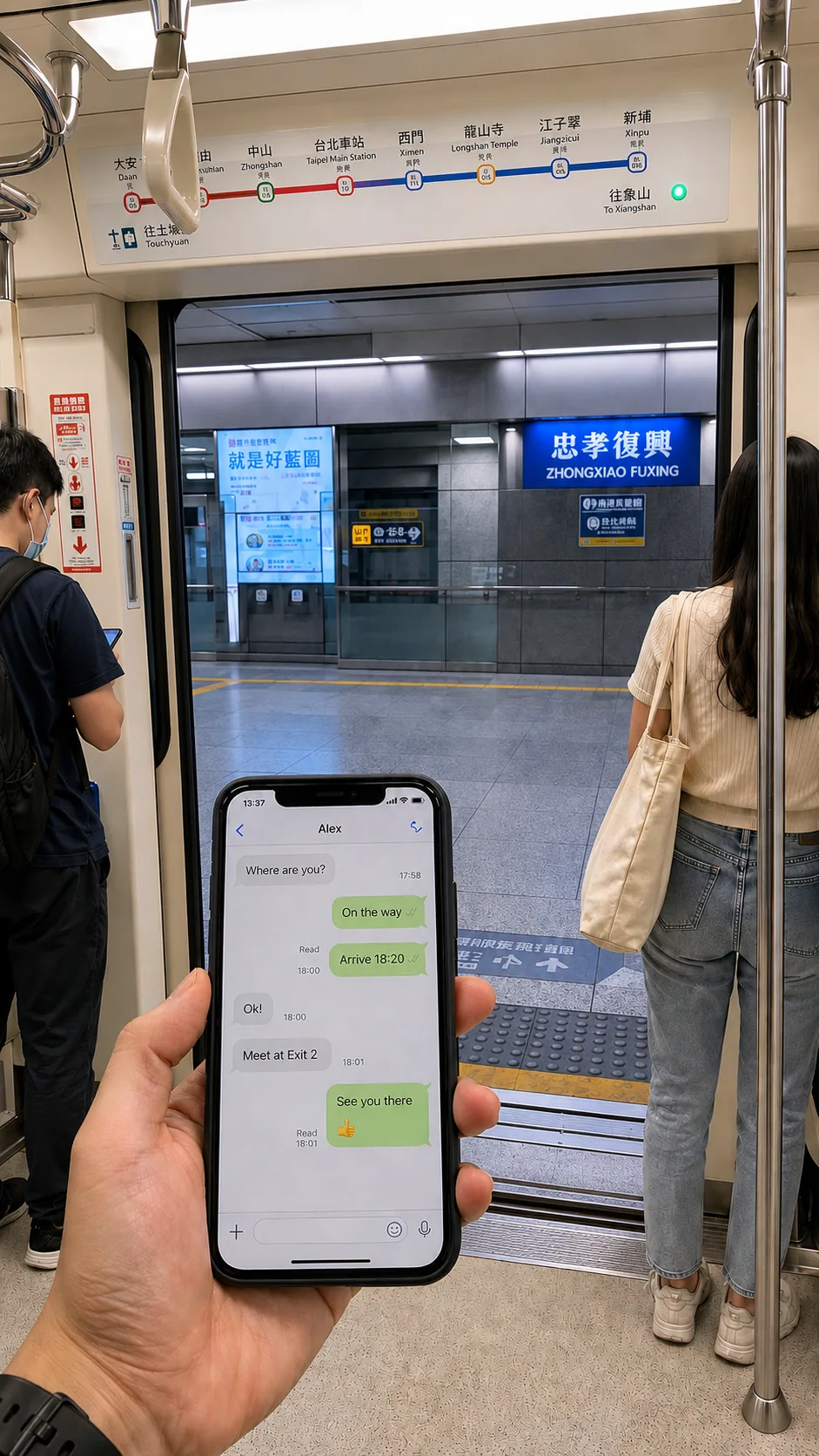 Metro ride (mobile) scene image