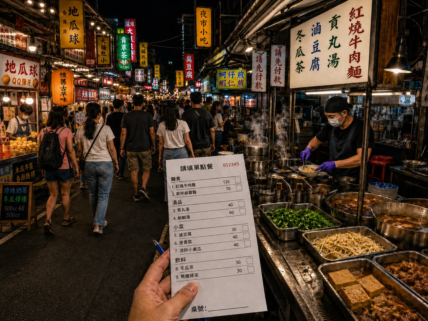 Night market order scene image