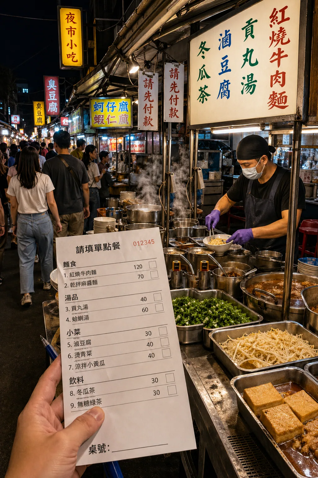 Night market order (mobile) scene image
